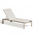 Sonnenliege 200 x 70 x 90 cm Aluminium Beige mit verstellbarer Rückenlehne und Rollen