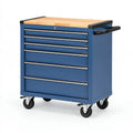 Werkzeugwagen 77 x 46 x 97 cm Stahl blau mit Holzarbeitsplatte rollbar