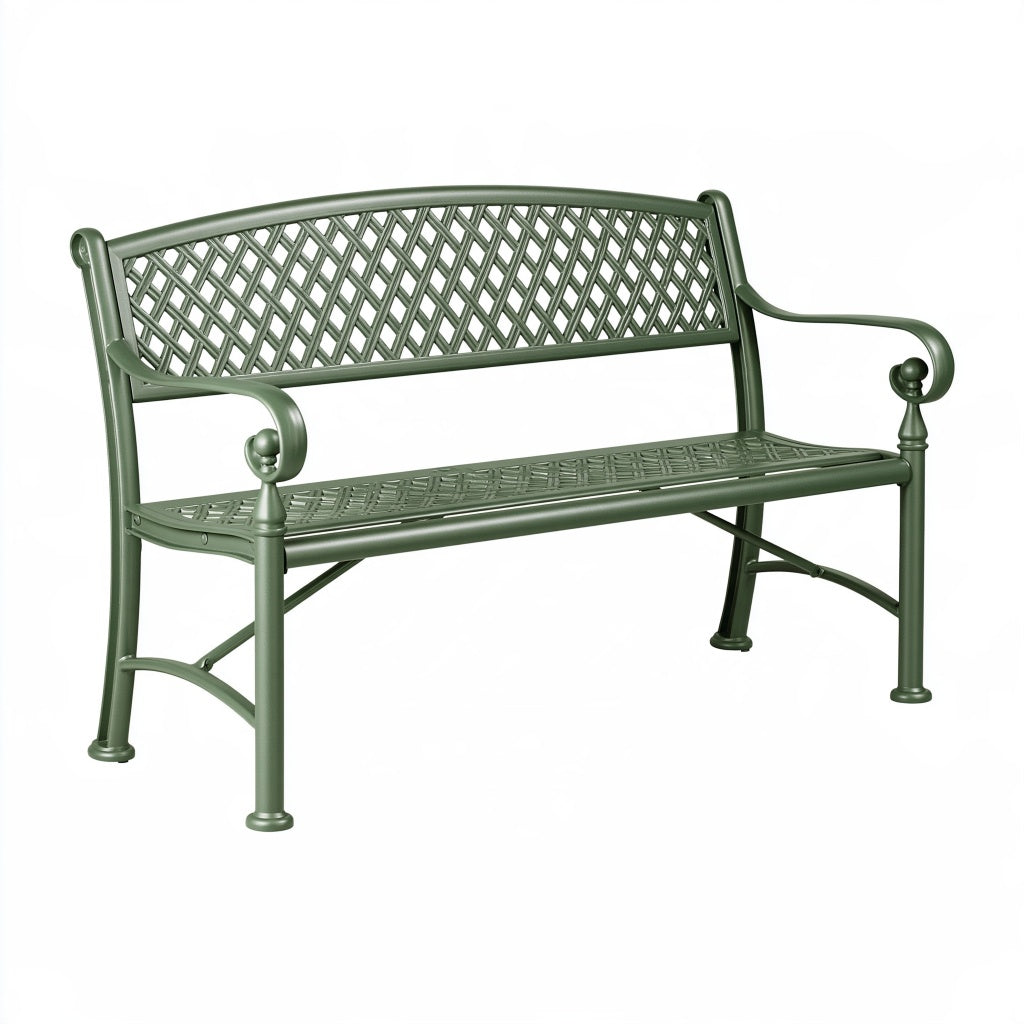 Gartenbank 120 x 60 x 88 cm Aluminium Grün Klassischer Stil